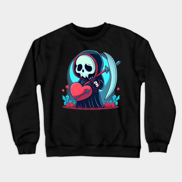 Valentine Grim Reaper Crewneck Sweatshirt by pako-valor